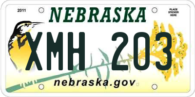 NE license plate XMH203