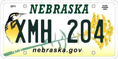NE license plate XMH204