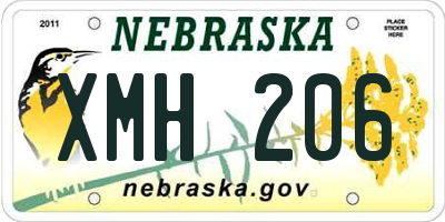 NE license plate XMH206