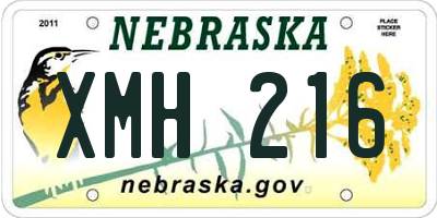NE license plate XMH216