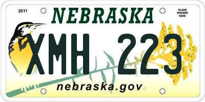 NE license plate XMH223