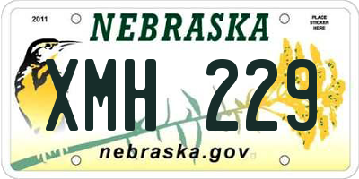 NE license plate XMH229