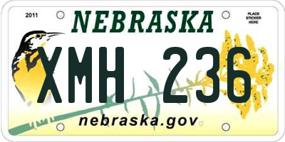 NE license plate XMH236