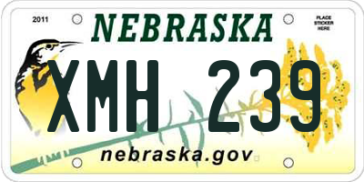 NE license plate XMH239