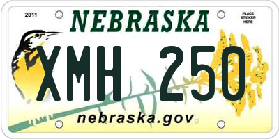 NE license plate XMH250