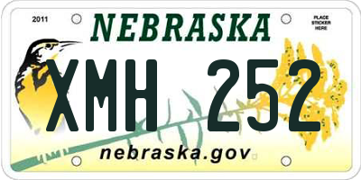 NE license plate XMH252