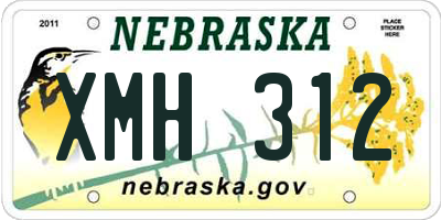 NE license plate XMH312