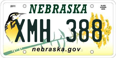 NE license plate XMH388
