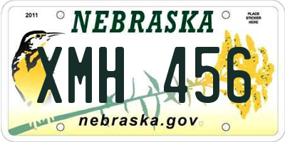 NE license plate XMH456