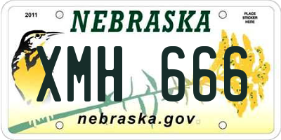 NE license plate XMH666
