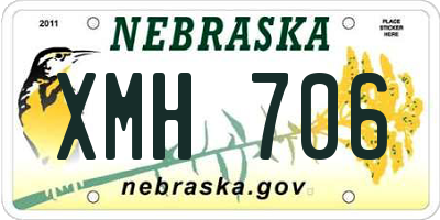 NE license plate XMH706