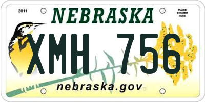 NE license plate XMH756
