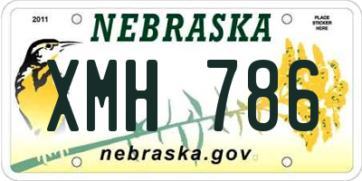 NE license plate XMH786
