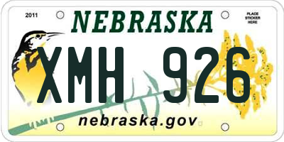 NE license plate XMH926
