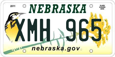 NE license plate XMH965