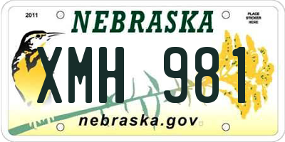 NE license plate XMH981