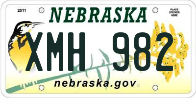 NE license plate XMH982