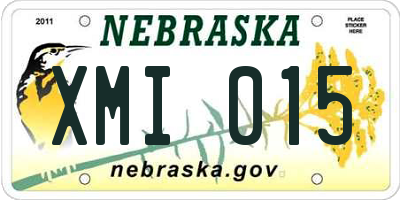 NE license plate XMI015