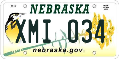 NE license plate XMI034