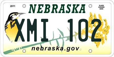 NE license plate XMI102