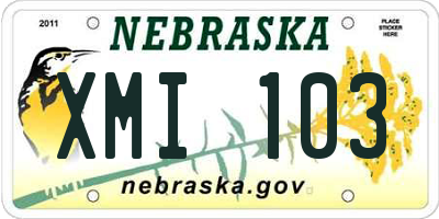 NE license plate XMI103