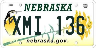 NE license plate XMI136