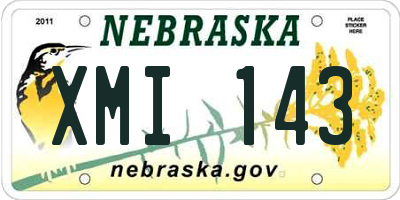 NE license plate XMI143