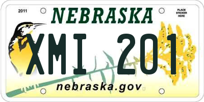 NE license plate XMI201