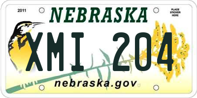 NE license plate XMI204