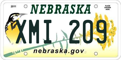 NE license plate XMI209