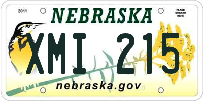NE license plate XMI215