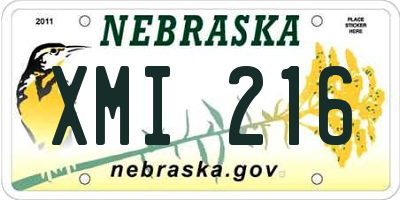 NE license plate XMI216