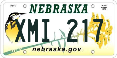 NE license plate XMI217