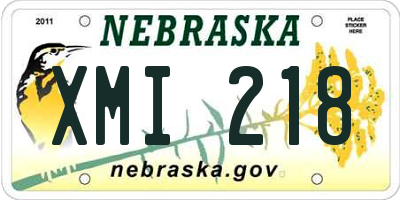 NE license plate XMI218
