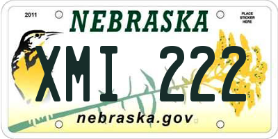 NE license plate XMI222