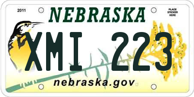 NE license plate XMI223