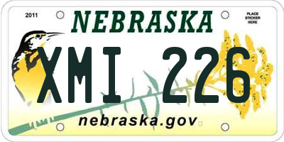 NE license plate XMI226