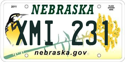 NE license plate XMI231