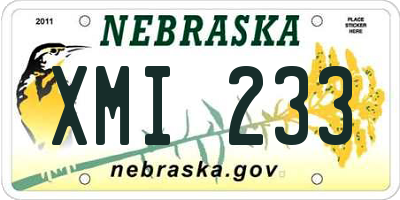 NE license plate XMI233