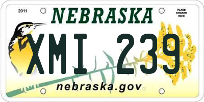 NE license plate XMI239