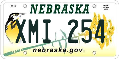 NE license plate XMI254