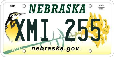 NE license plate XMI255