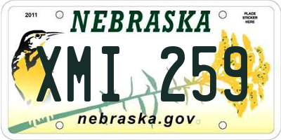 NE license plate XMI259