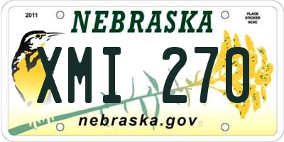 NE license plate XMI270