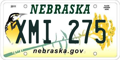 NE license plate XMI275