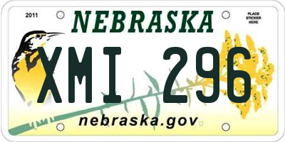 NE license plate XMI296