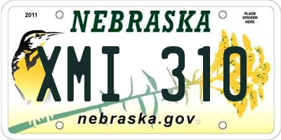 NE license plate XMI310