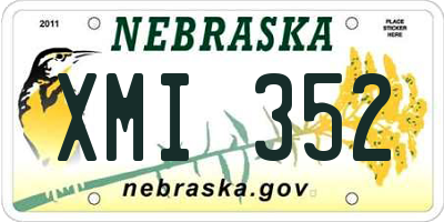 NE license plate XMI352