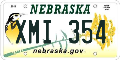 NE license plate XMI354