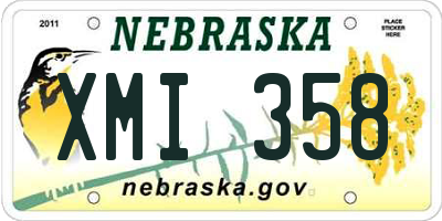 NE license plate XMI358